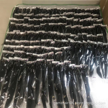 AMZHAIR Raw Virgin Cuticle Aligned Brazilian Human Hair Extension Bundles For Sale Double Weft Hair Supplier In China Drop Ship